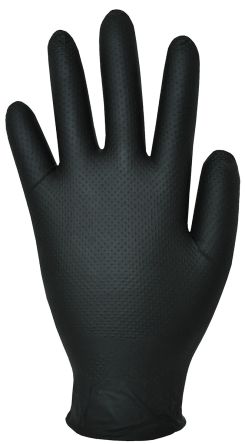 M/P Black Latex P/C Gloves Large