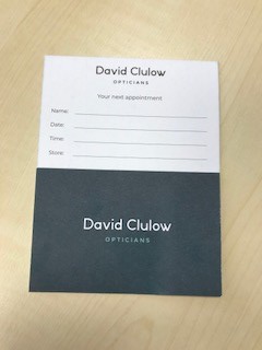 DAVID CLULOW APPOINTMENT CARDS PK250