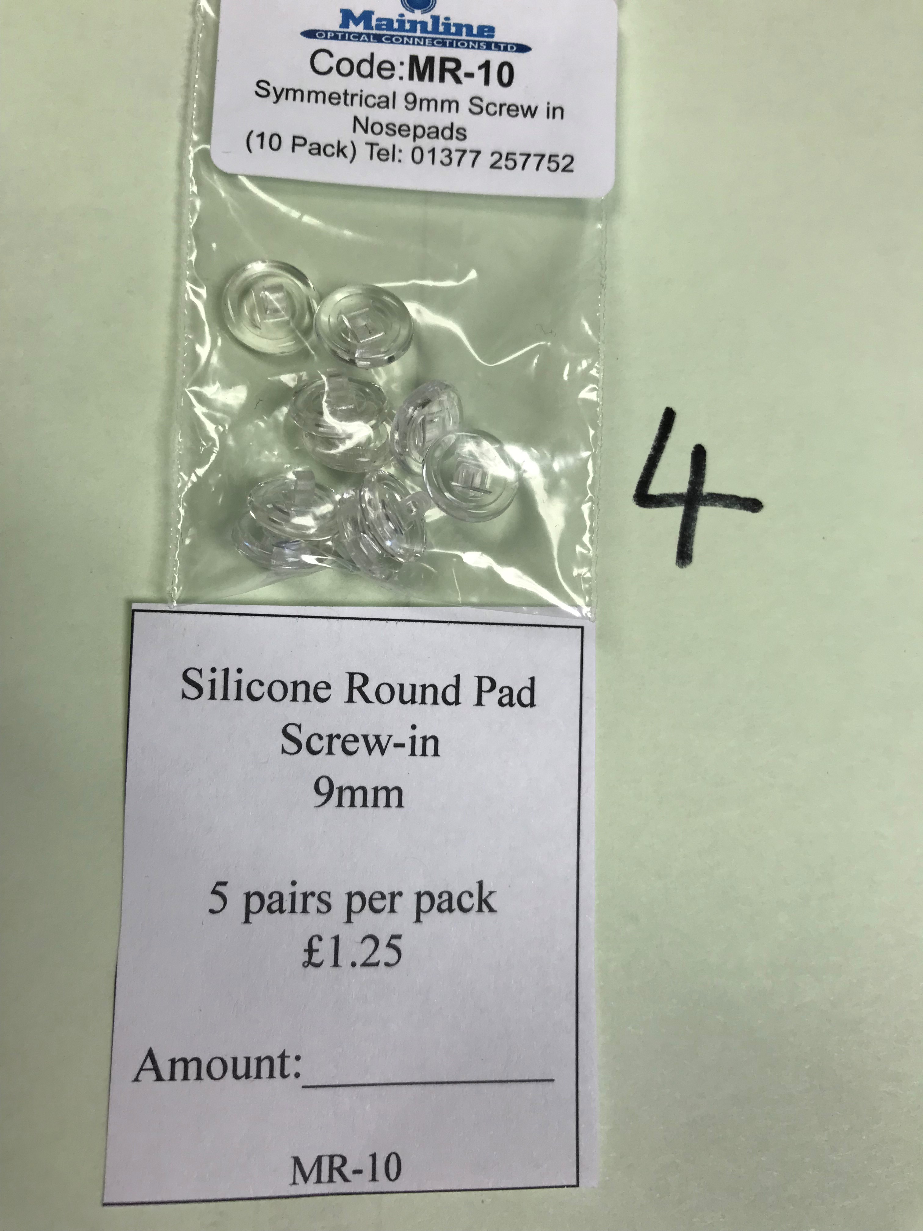 SILICONE ROUND PAD SCREW IN 9mm No. 4