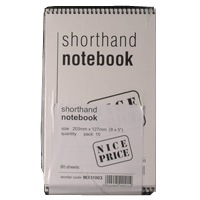 Spiral Shorthand Notepad 80 Lf Pk10
