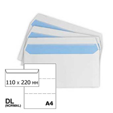 DL S/S White Plain Envelopes 80gsm