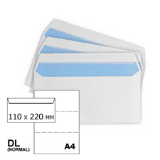 DL S/S Plain White Envelopes 90gsm