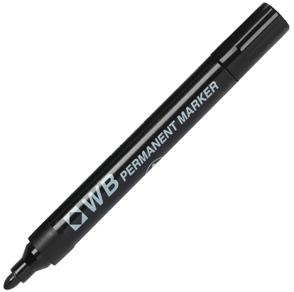 WB Permanent Marker Bullet Black Pk10