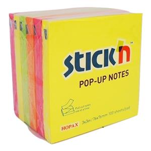 STICK N' NOTE Z-NOTES NEON (pk 6)