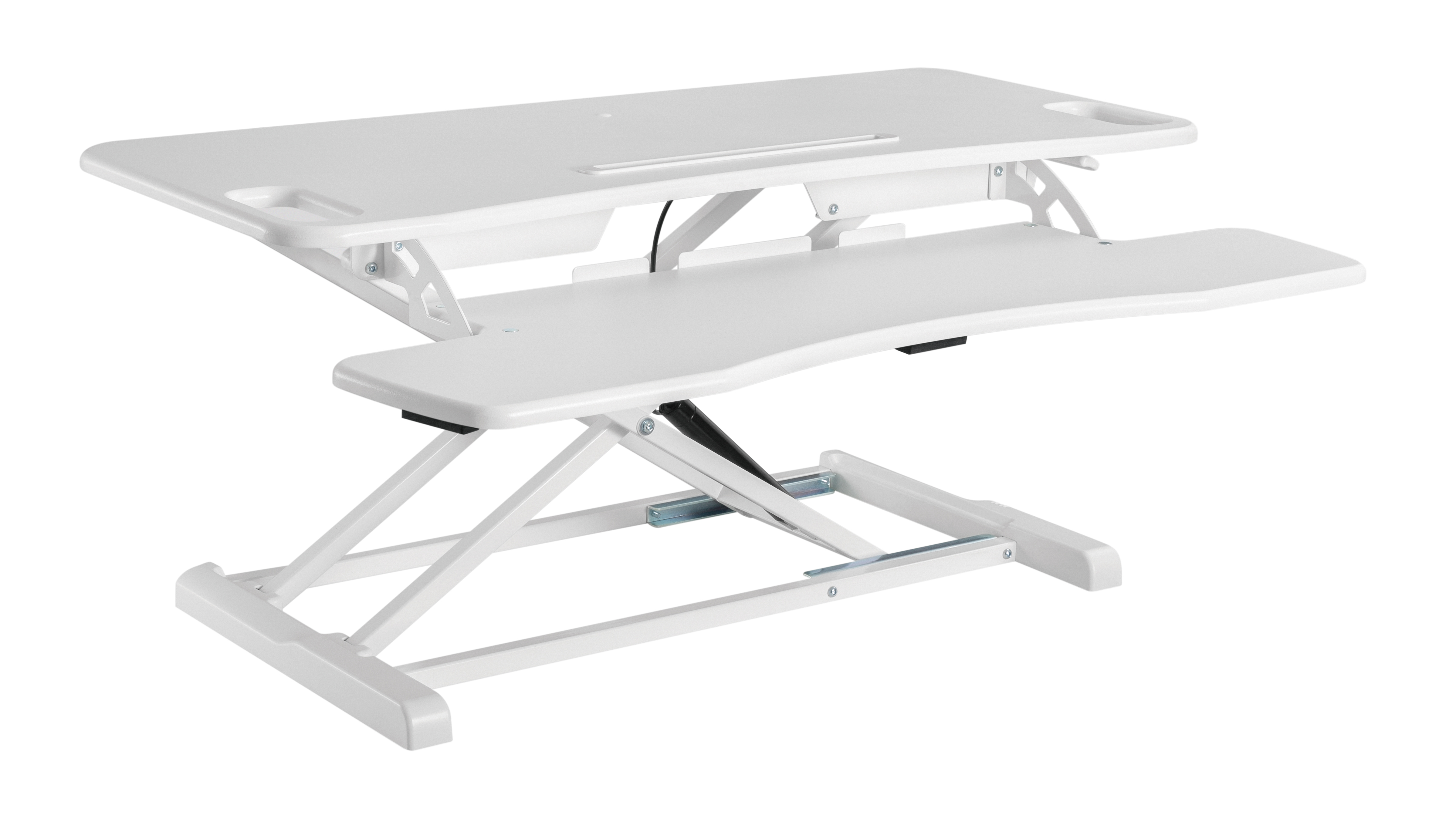 Pneumatic Sit Stand Desk Converter White