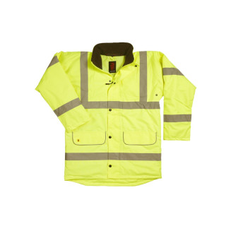 Warrior Hi-Vis Traffic Jacket - Fleece Lined
